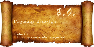 Bagossy Orsolya névjegykártya
